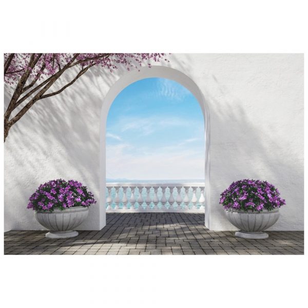 Mediterranean Archway Seaside View Mural - Image 3