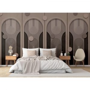Modern Arched Geometric Lines 3D Wallpaper