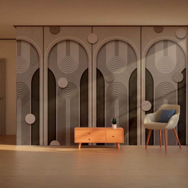 Modern Arched Geometric Lines 3D Wallpaper - Image 2