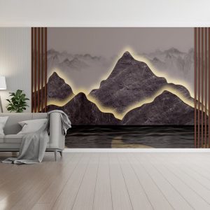 Illuminated Marble Mountain Serenity Wallpaper