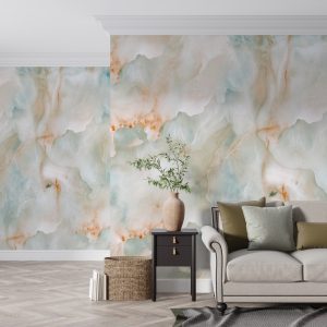 Misty Aquamarine Dream Marble Wallpaper