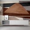 Retro Brown Abstract Shapes Mural