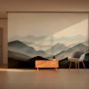 Tranquil Misty Mountain Landscape Mural
