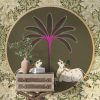 Twin Cows Violet Palm Pichwai Mural