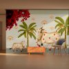 Floral Palm Cows Lotus Pichwai Wallpaper