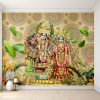 Ornate Radha Krishna Mandala Floral Wallpaper