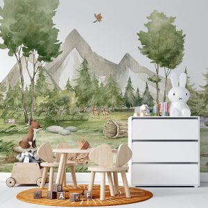 Enchanted Woodland Forest Kids Wallpaper