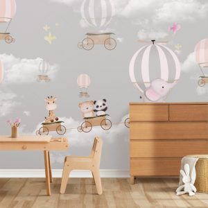 Animal Friends Balloon Parade Kids Wallpaper