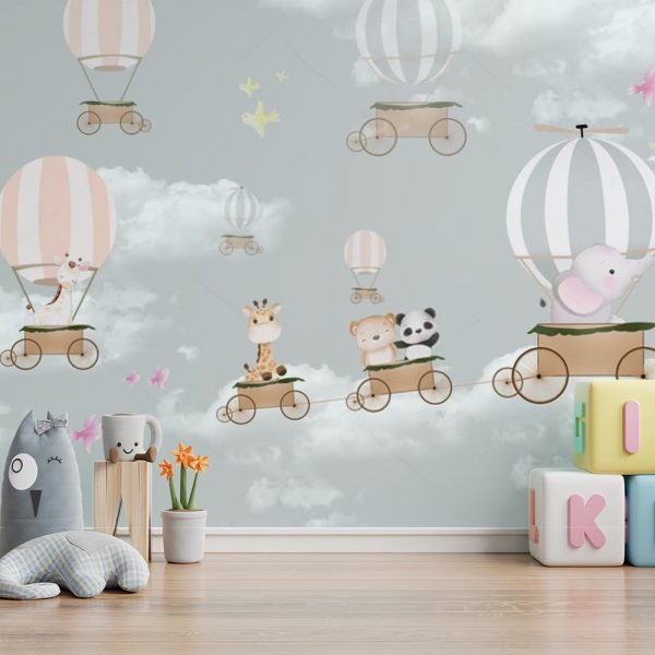 Animal Friends Balloon Parade Kids Wallpaper - Image 2