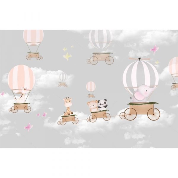 Animal Friends Balloon Parade Kids Wallpaper - Image 3
