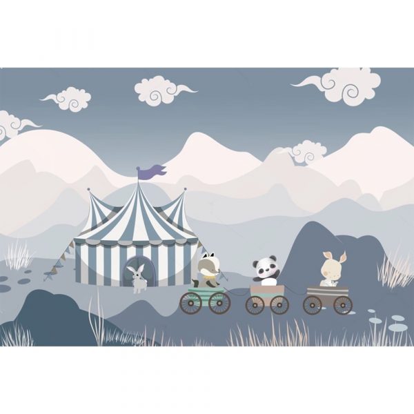 Circus Parade in Mountain Valley Kids Room Wallpaper - Image 3