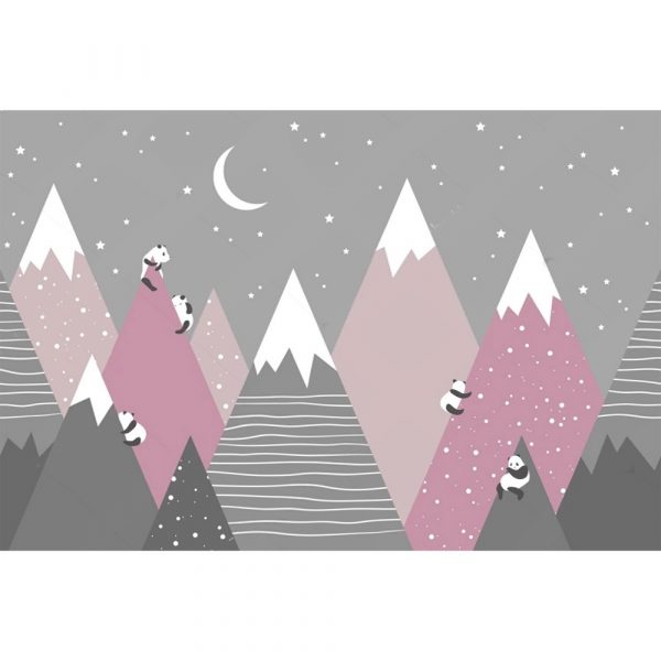 Panda Climbers on Dreamy Mountains Wallpaper - Image 3