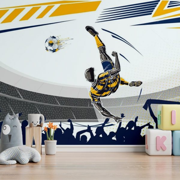 Soccer Star Stadium Action Burst Kids Room Wallpaper - Image 2