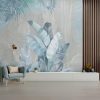 Serene Blue Banana Leaf Paradise Wallpaper
