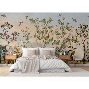 Sunrise Garden Aviary Tropical Wall Mural