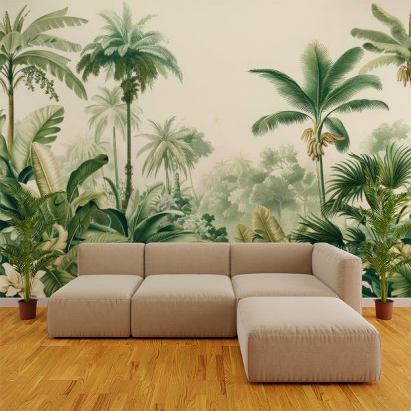 Verdant Palm Canopy Tropical Forest Wallpaper - Image 2