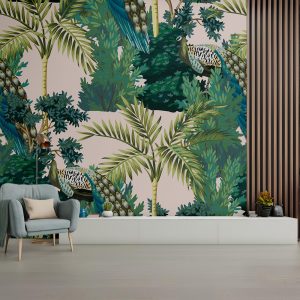 Peacock Blossom Enchanted Garden Wall Mural