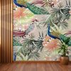 Exotic Blooms and Peacock Paradise Mural