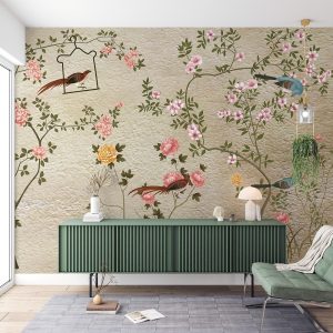 Blossom Aviary Vintage Garden Wall Mural