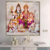 Traditional Shiva Family Crystal Glass Painting