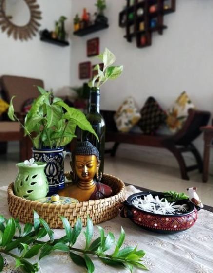 center table decoration with plants