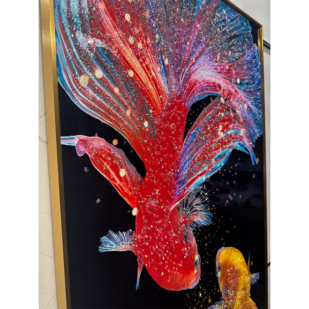 Siamese Japanese Fish Crystal Glass Painting - Image 6