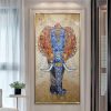 Royal Udaipur Elephant Crystal Glass Painting (with Pearls)