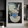 Shreenathji Face with Pearls Crystal Glass Painting