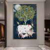 Tree of Life with Cow Pichwai Crystal Painting