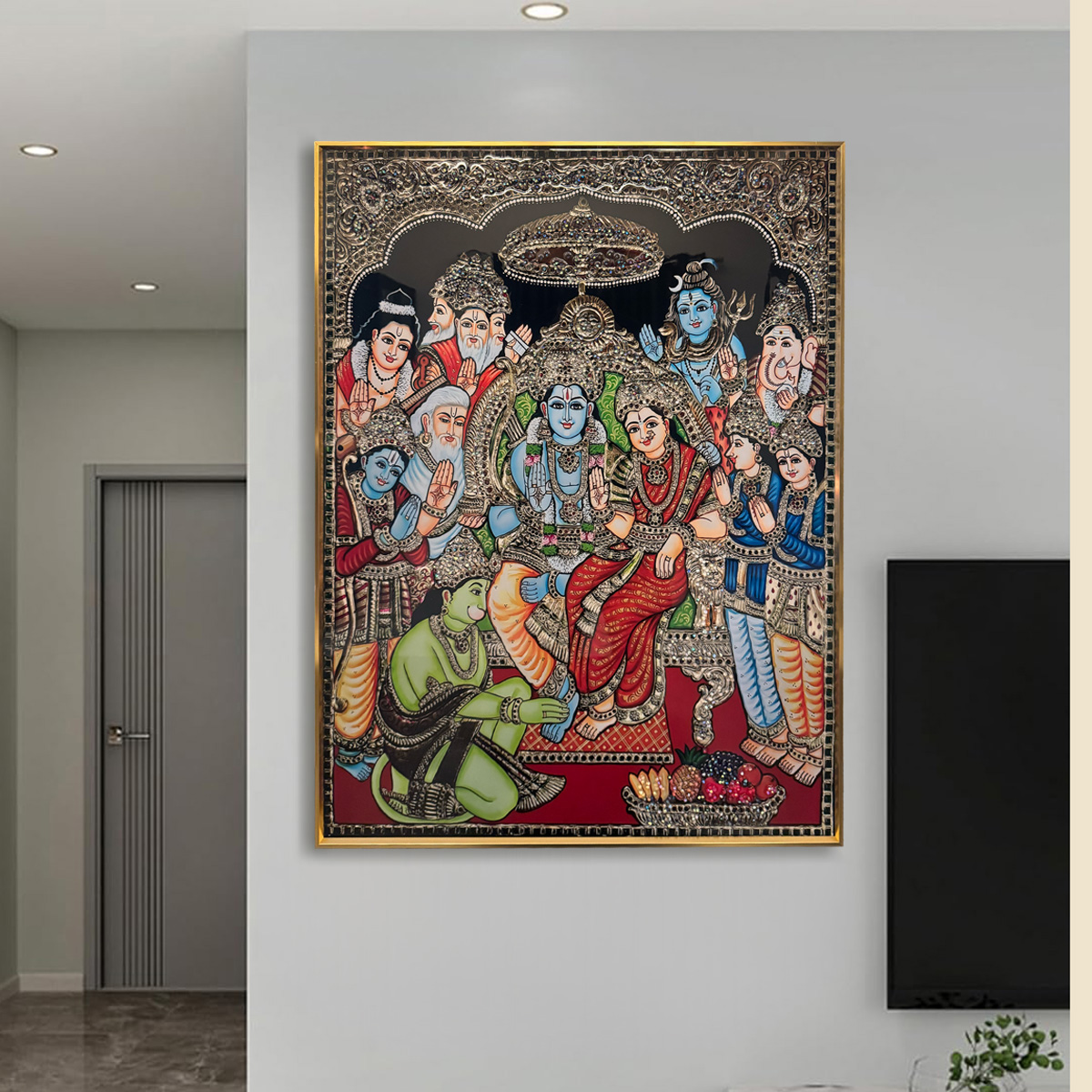 Ram Darbar Glory Crystal Glass Painting