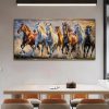 Modern Auspicious 7 Horse Crystal Glass Painting