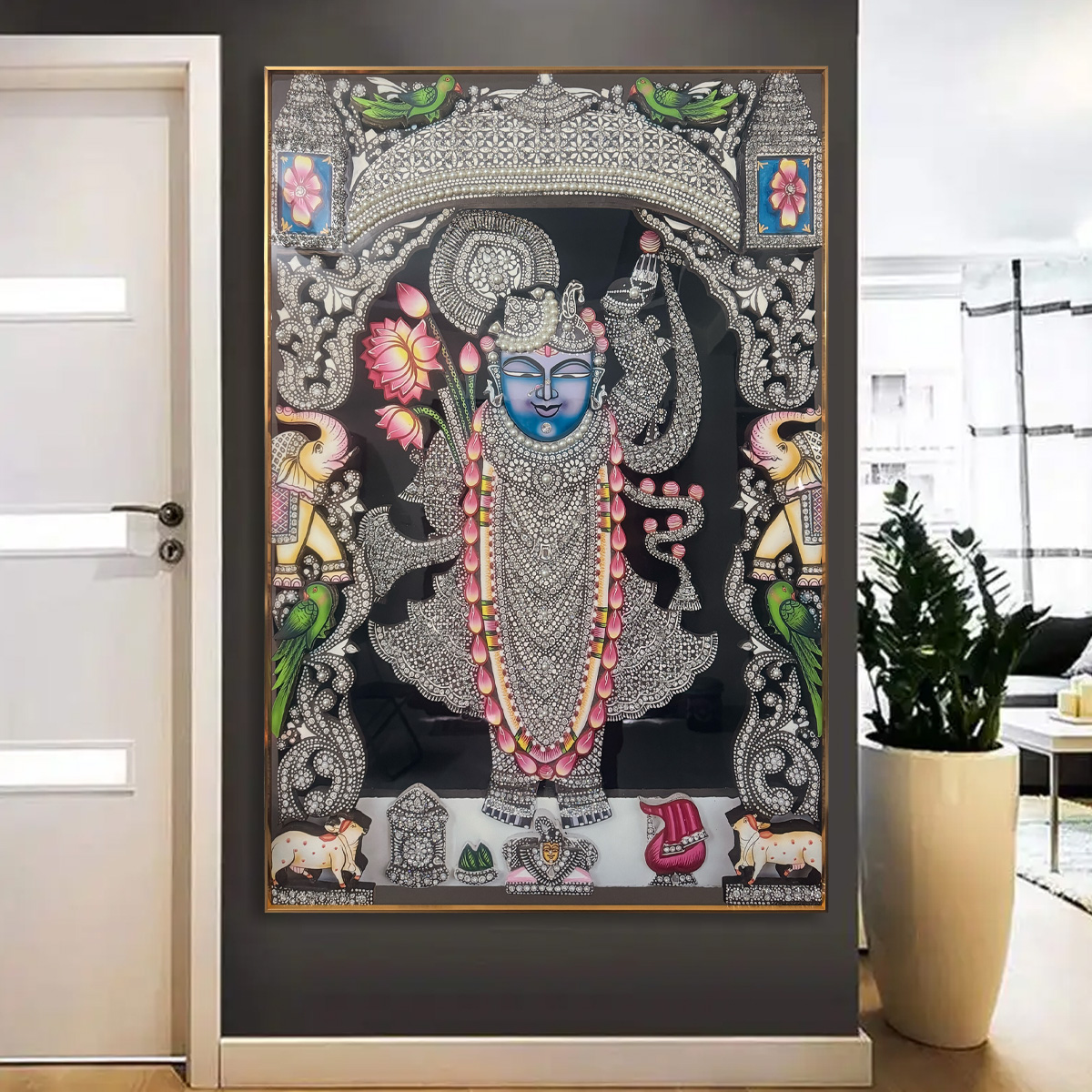 Crystal Glory Shreenathji Luxury Glass Painting - Image 2