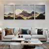Moonlight in the Mountains Crystal Glass Painting - Set of 3