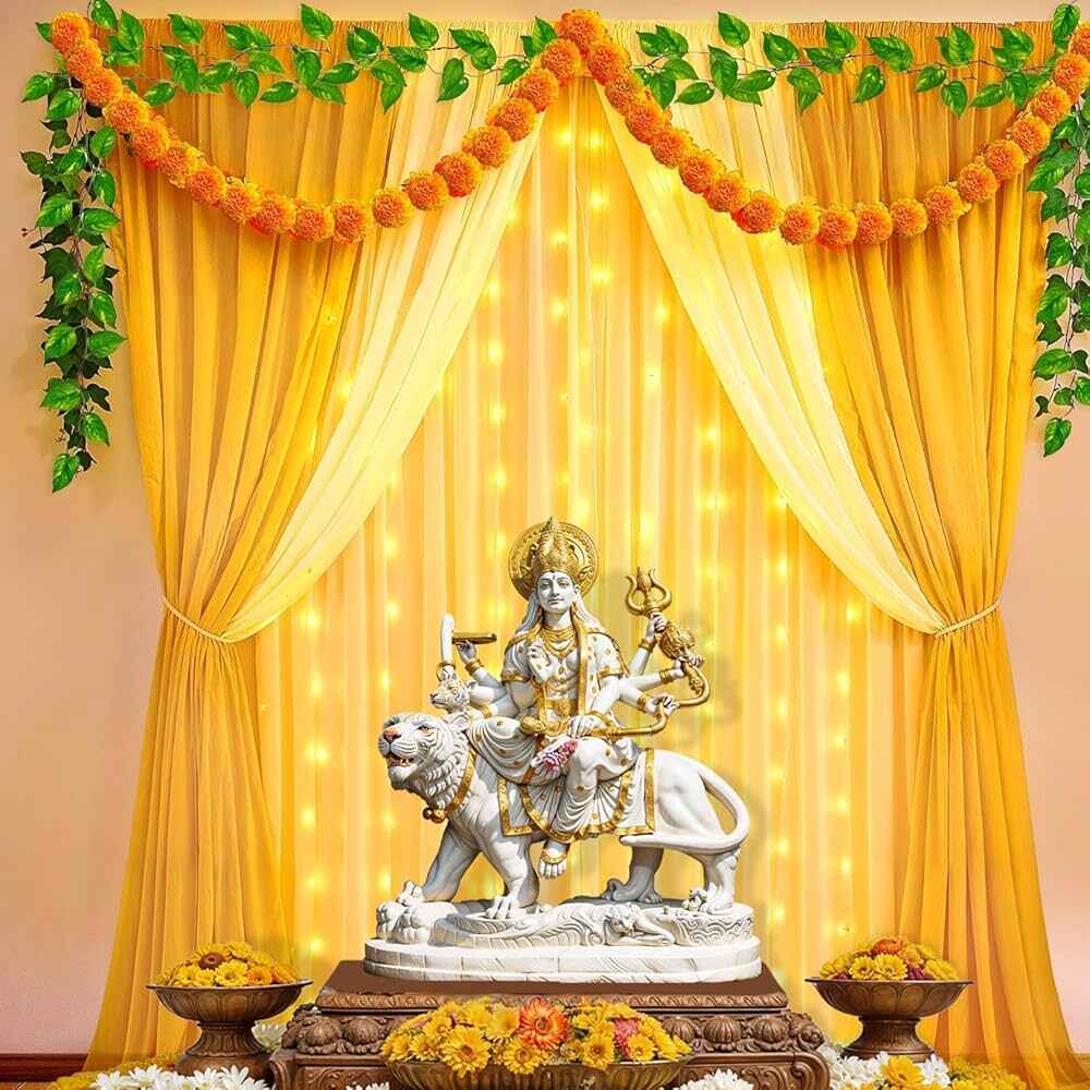 navratri backdrop with lights