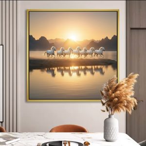 Golden Isle Horses Vastu Painting