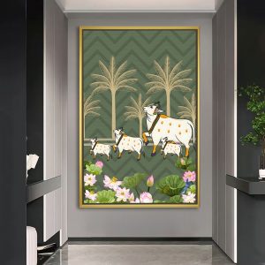 Palm Grove Kamadhenu Procession Pichwai Painting