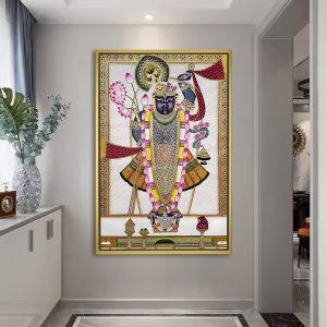 Shrinathji Temple Darshan with Lotus Pichwai Art