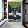 Twin Cows Tree of Life Canvas Painting