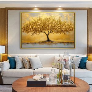 Sunlit Gold Canopy Tree of Life Painting