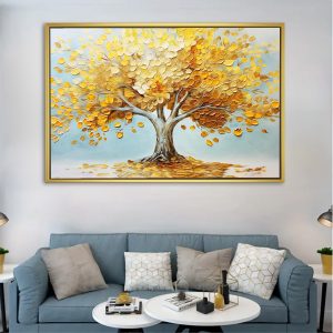 Sunlit Autumn Tree Canvas Painting