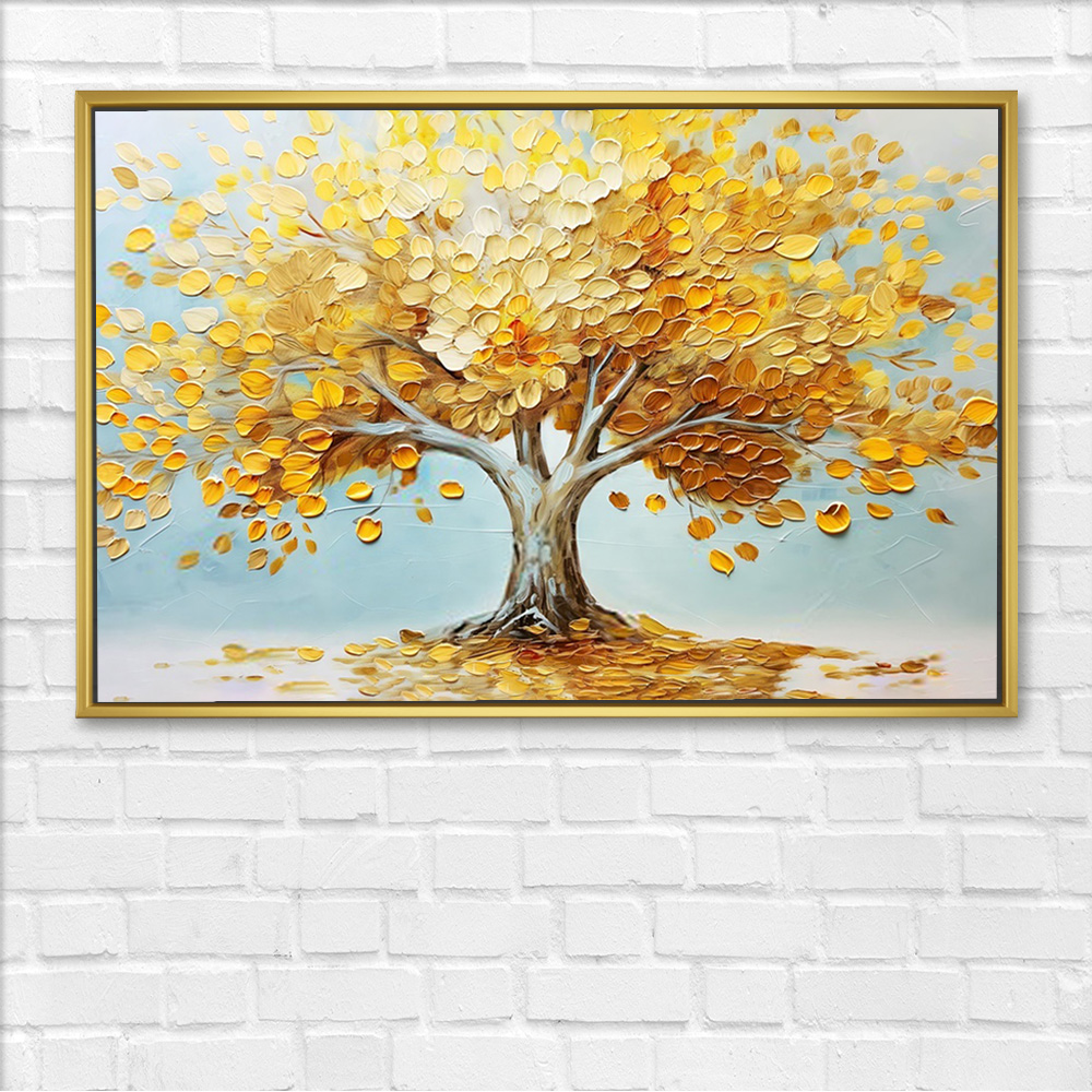Sunlit Autumn Tree Canvas Painting - Image 3