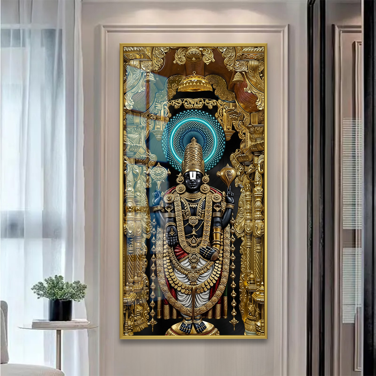 Shree Venkateshwara Acrylic Canvas Painting - Image 2