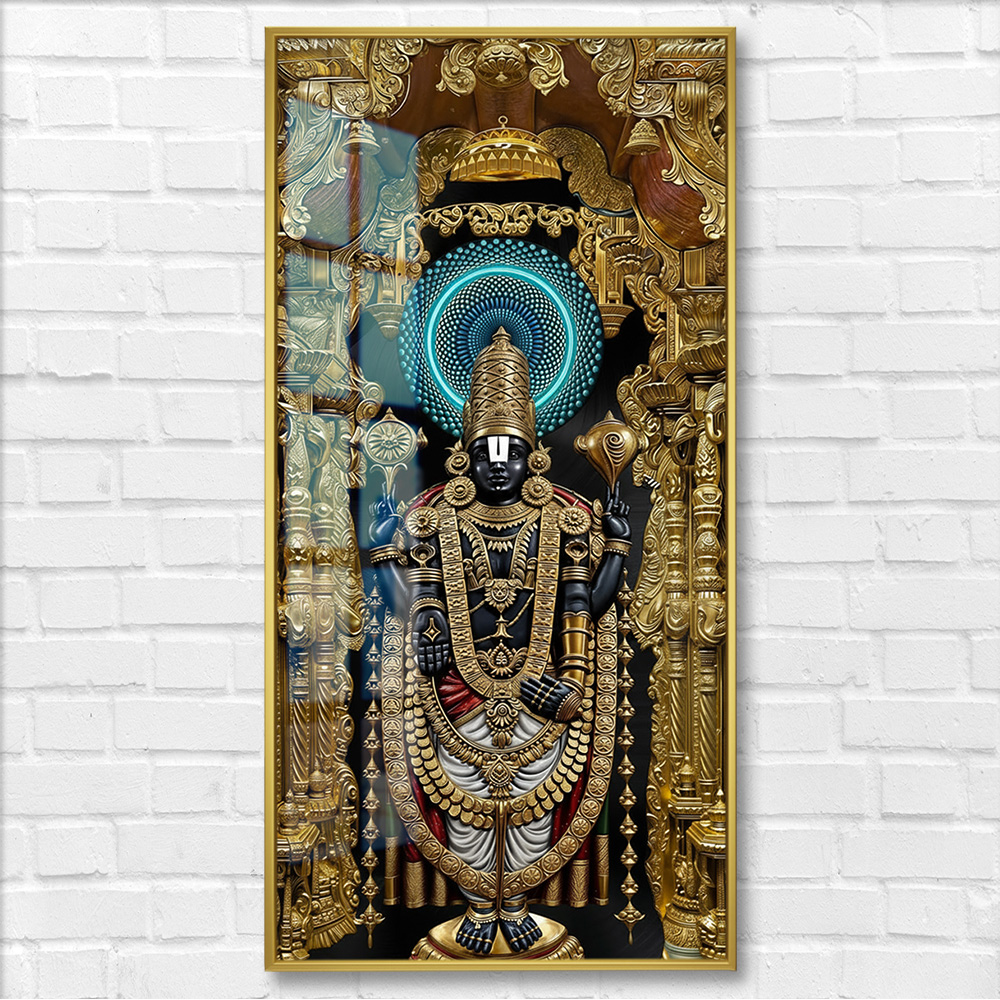 Shree Venkateshwara Acrylic Canvas Painting - Image 3