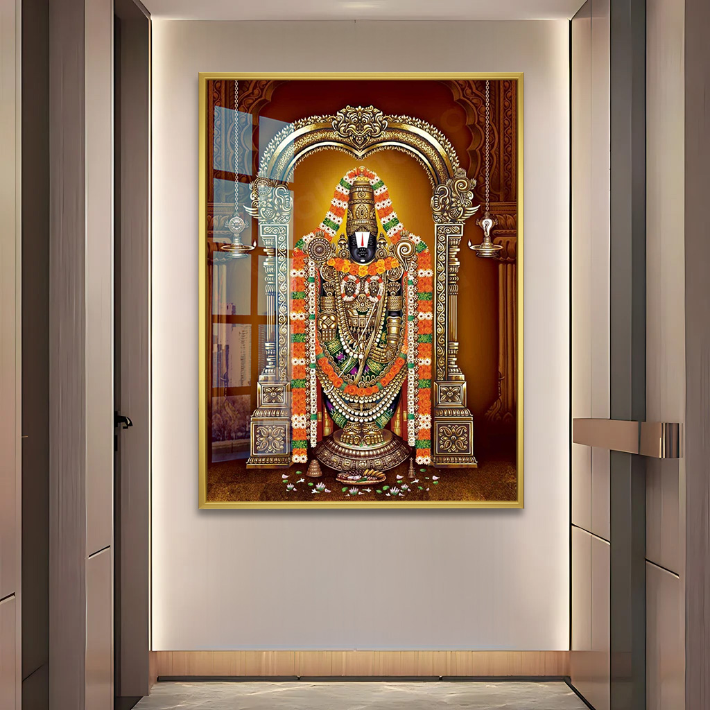 Lord Tirupati Balaji Acrylic Canvas Painting - Image 2