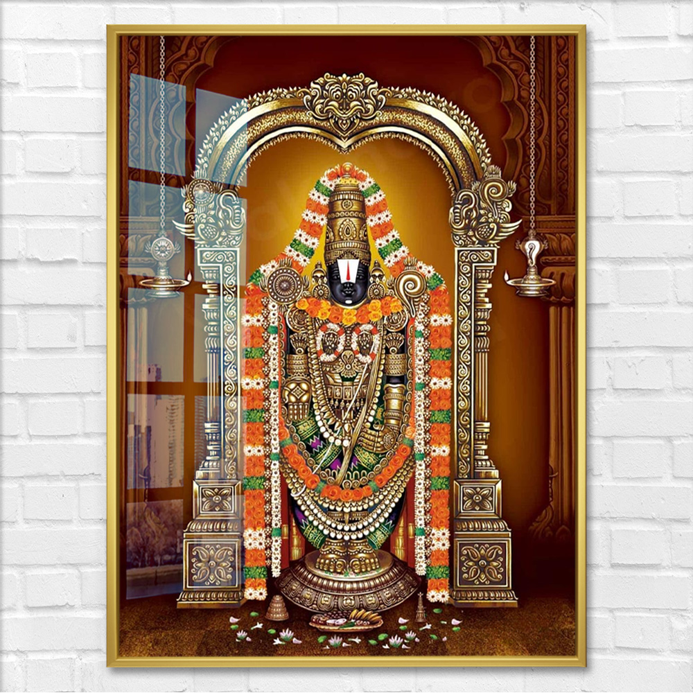 Lord Tirupati Balaji Acrylic Canvas Painting - Image 3
