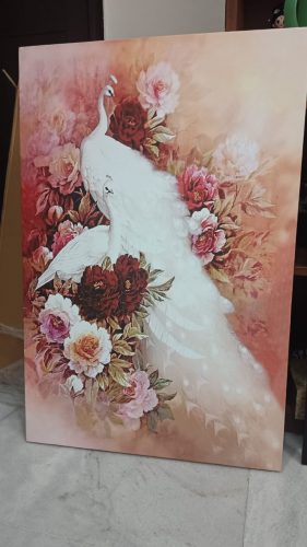 Majestic White Peacock Painting for Vastu photo review