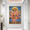 Majestic Panchmukhi Hanuman Canvas Painting