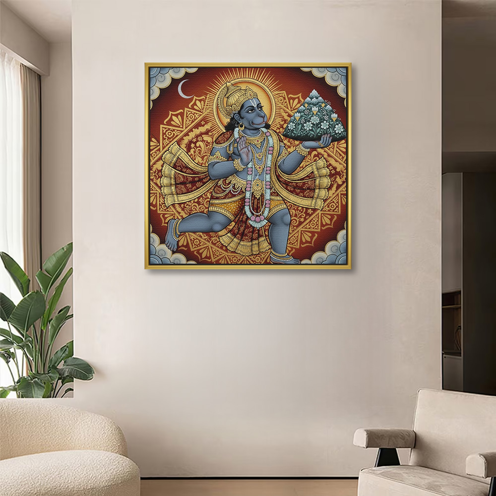 Divine Hanuman with Mountain Wall Art - Image 2