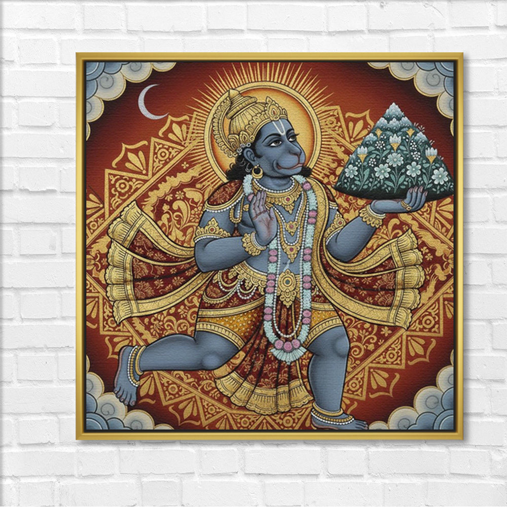Divine Hanuman with Mountain Wall Art - Image 3