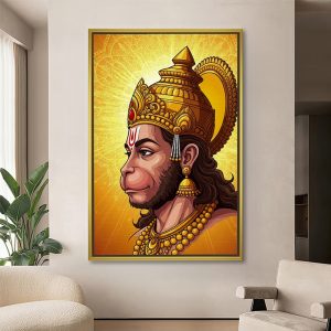 Golden Radiance Hanuman Canvas Painting